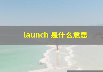 launch 是什么意思